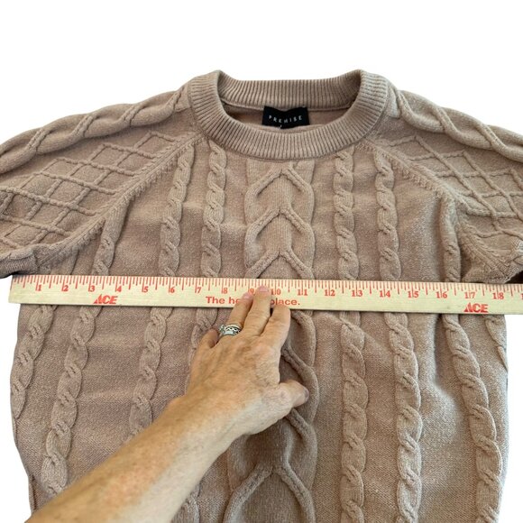 Premise Womens Cable Knit Pullover Sweater M/M Blush Pink Long Sleeve Cozy & Sty - Picture 6 of 9